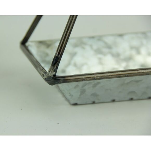 Galvanized Metal Standing or Hanging Indoor Outdoor Planters Set of 2 - Picture 3 of 3